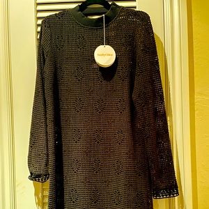 See By Chloe 39” long lace dress with slip.  Cotton blend material. New